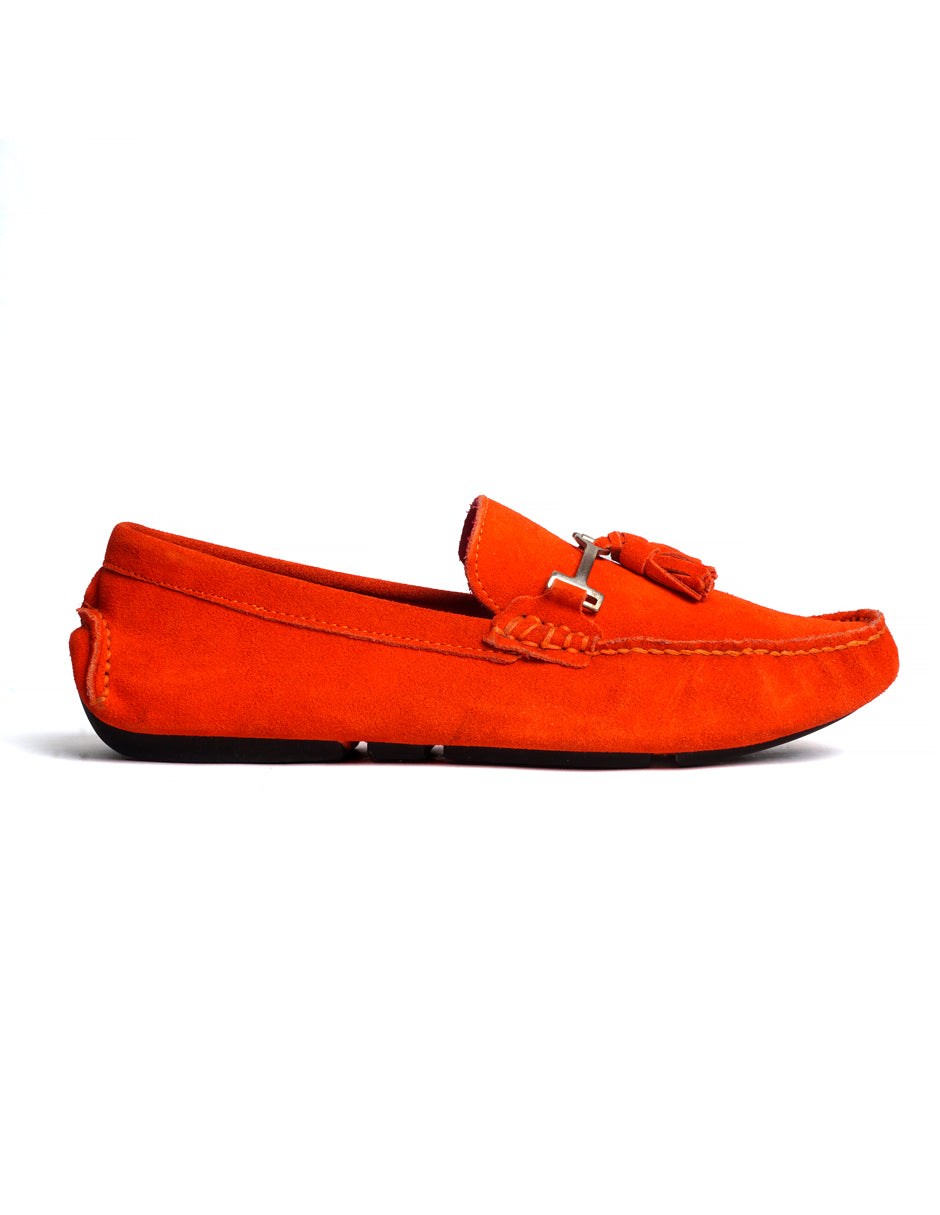 Zapato de Gamuza para Caballero Driver color Naranja