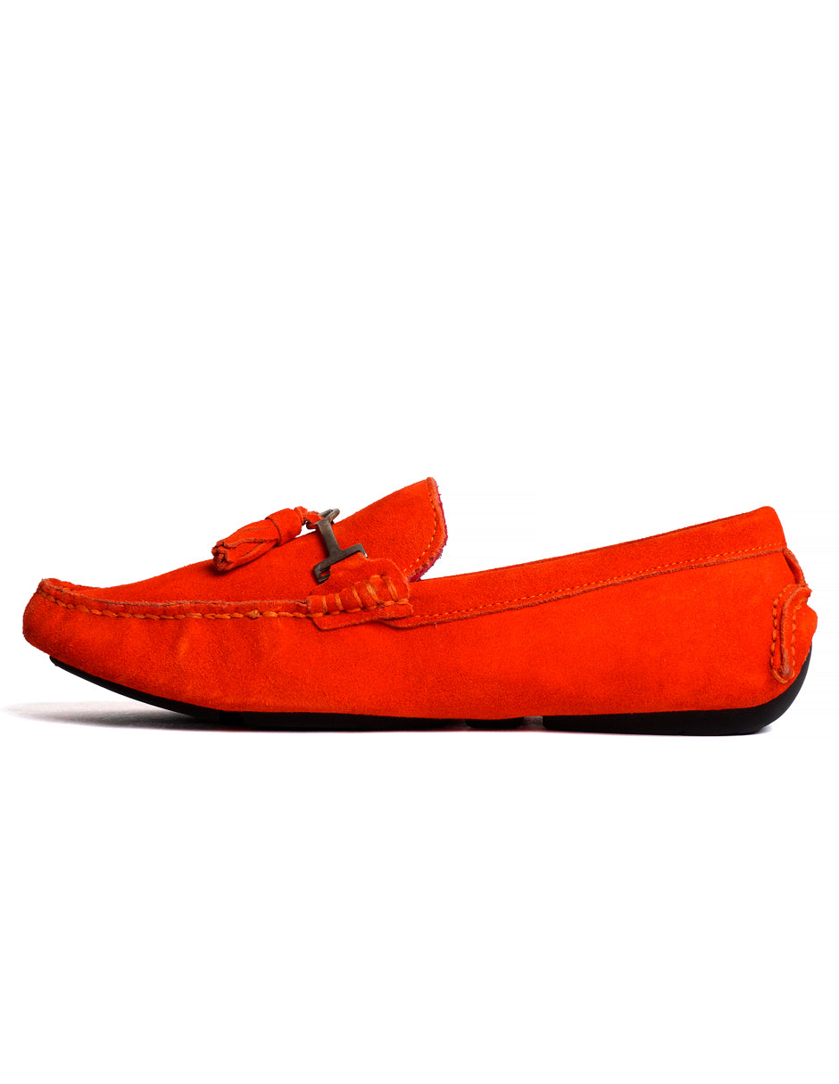 Zapato de Gamuza para Caballero Driver color Naranja