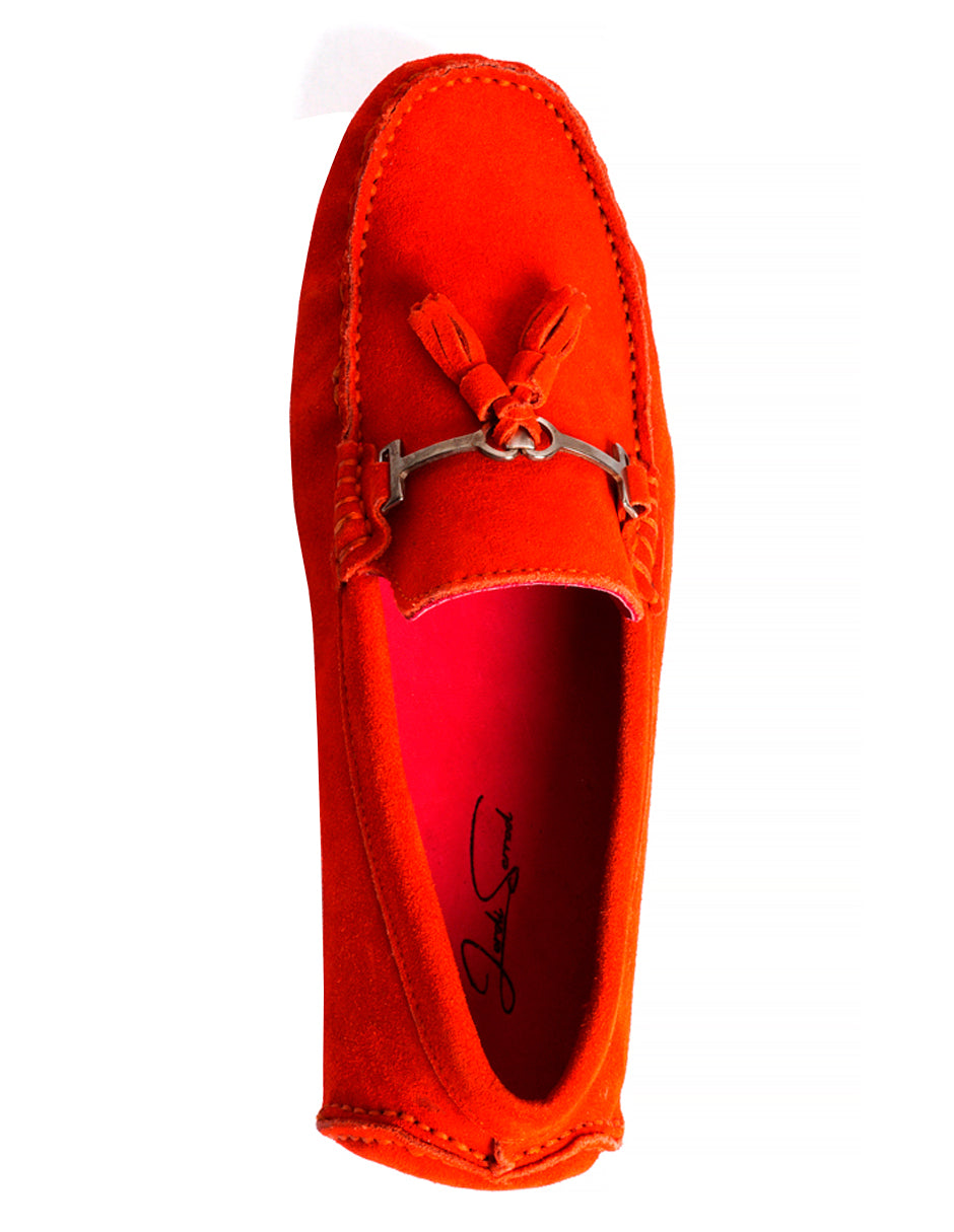 Zapato de Gamuza para Caballero Driver color Naranja