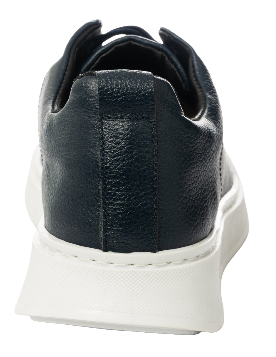 Tenis Casuales de Piel Serrod color Azul Marino